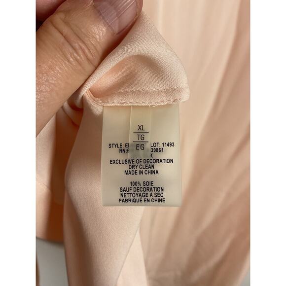 NWT Elie Tahari Samaira Tunic Blouse Hidden Buttons Mandarin Neckline Blush Pink - Picture 7 of 7